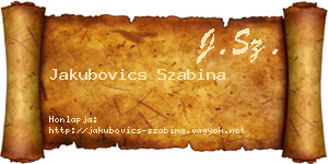 Jakubovics Szabina névjegykártya
