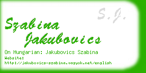 szabina jakubovics business card